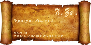 Nyerges Zsanett névjegykártya